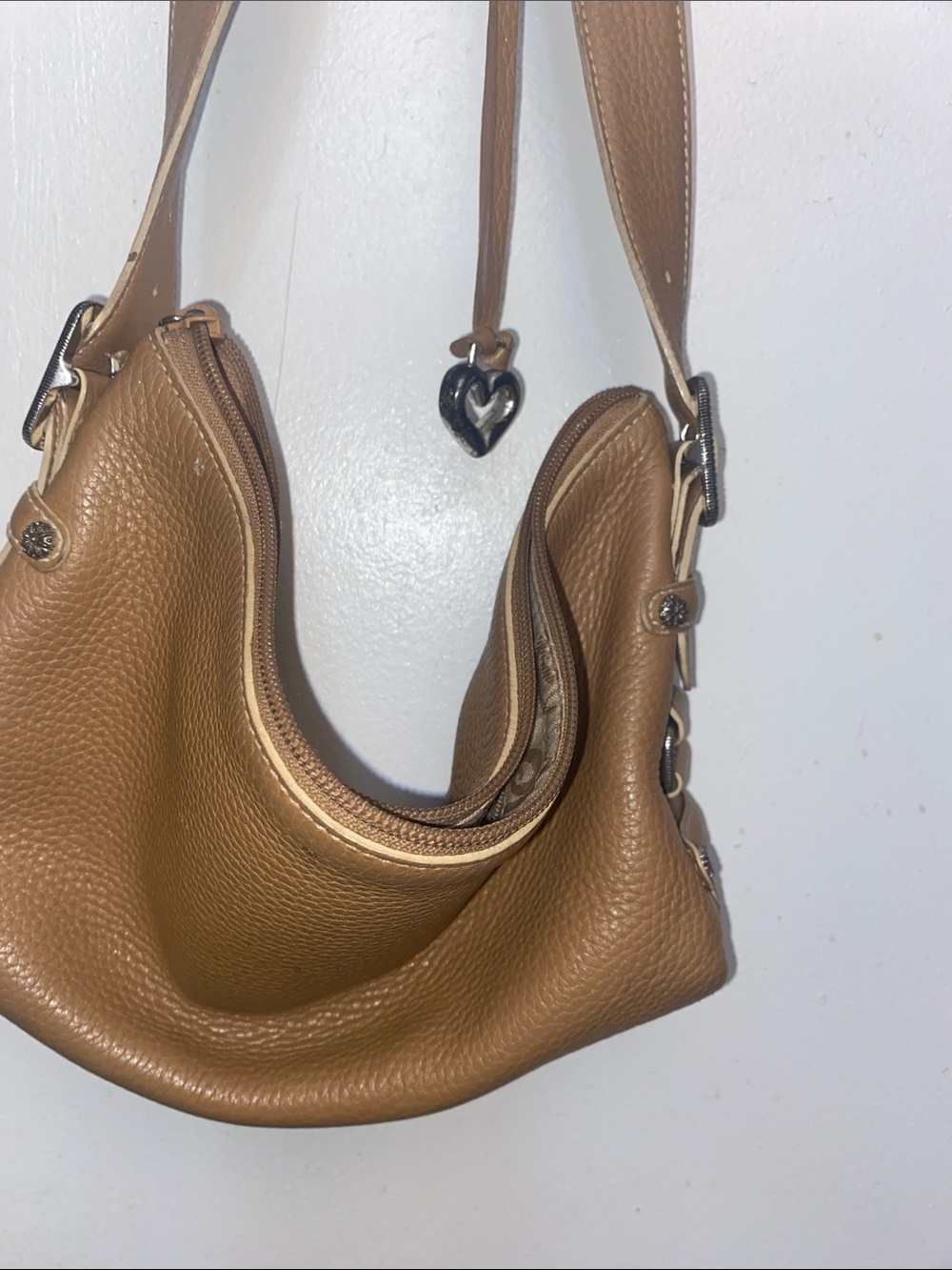 Brighton Pebbled Tan Leather Hobo Shoulder Bag